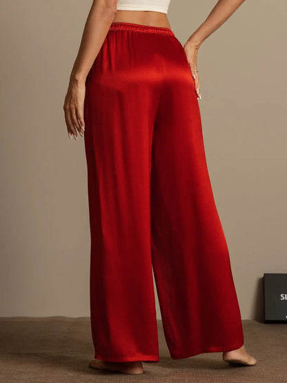 100% Mulberry Silk Wide Leg Women's Pants