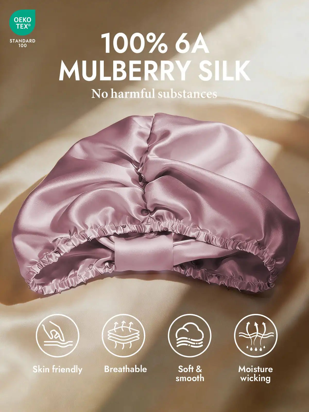 100% Mulberry Silk Night Turban Bonnet