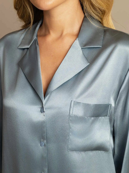 Women's 100% Mulberry Silk Nightshirt with High-Low Hem