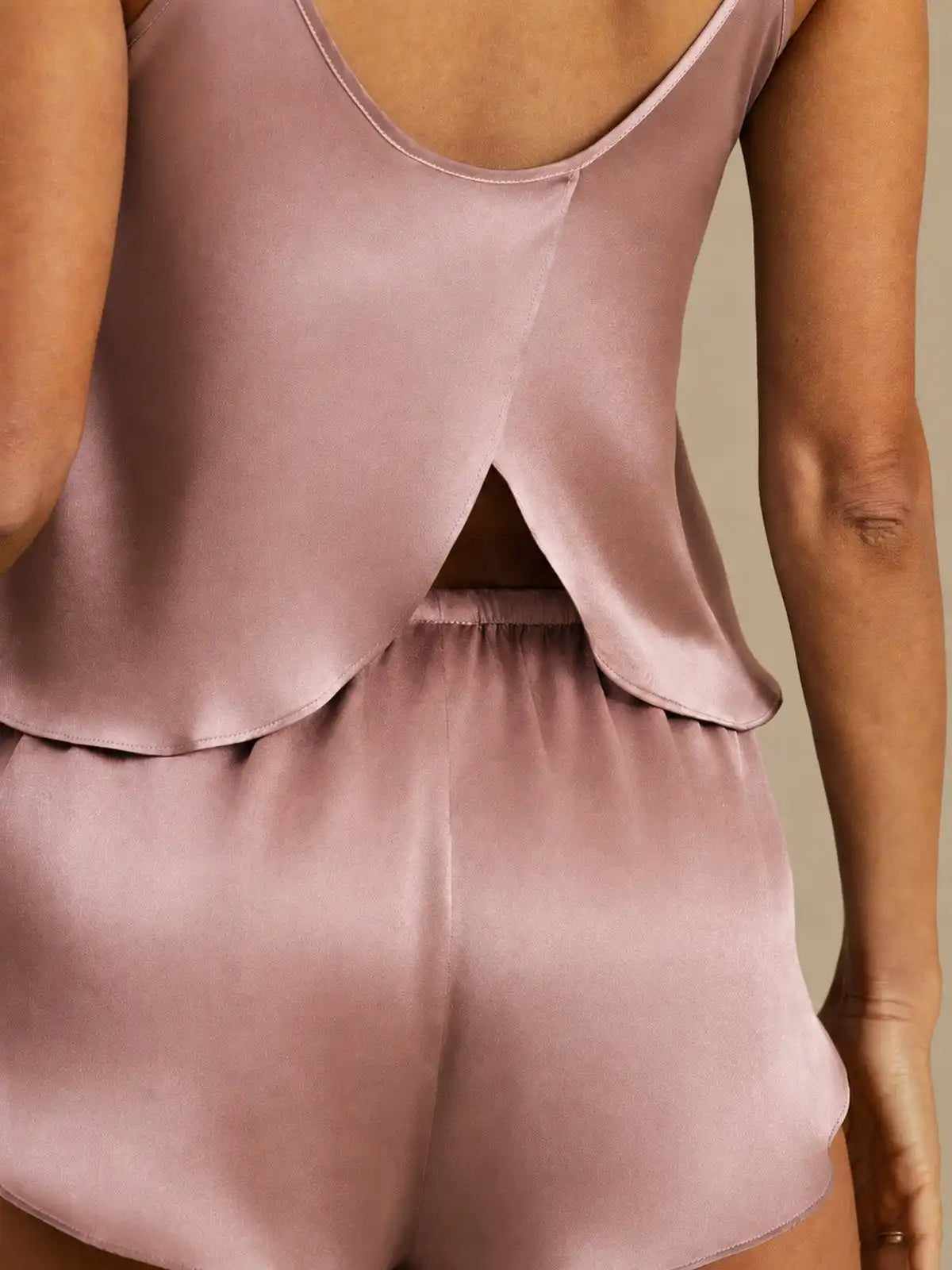 100% Mulberry Silk Side Slit Flowy Cami Set