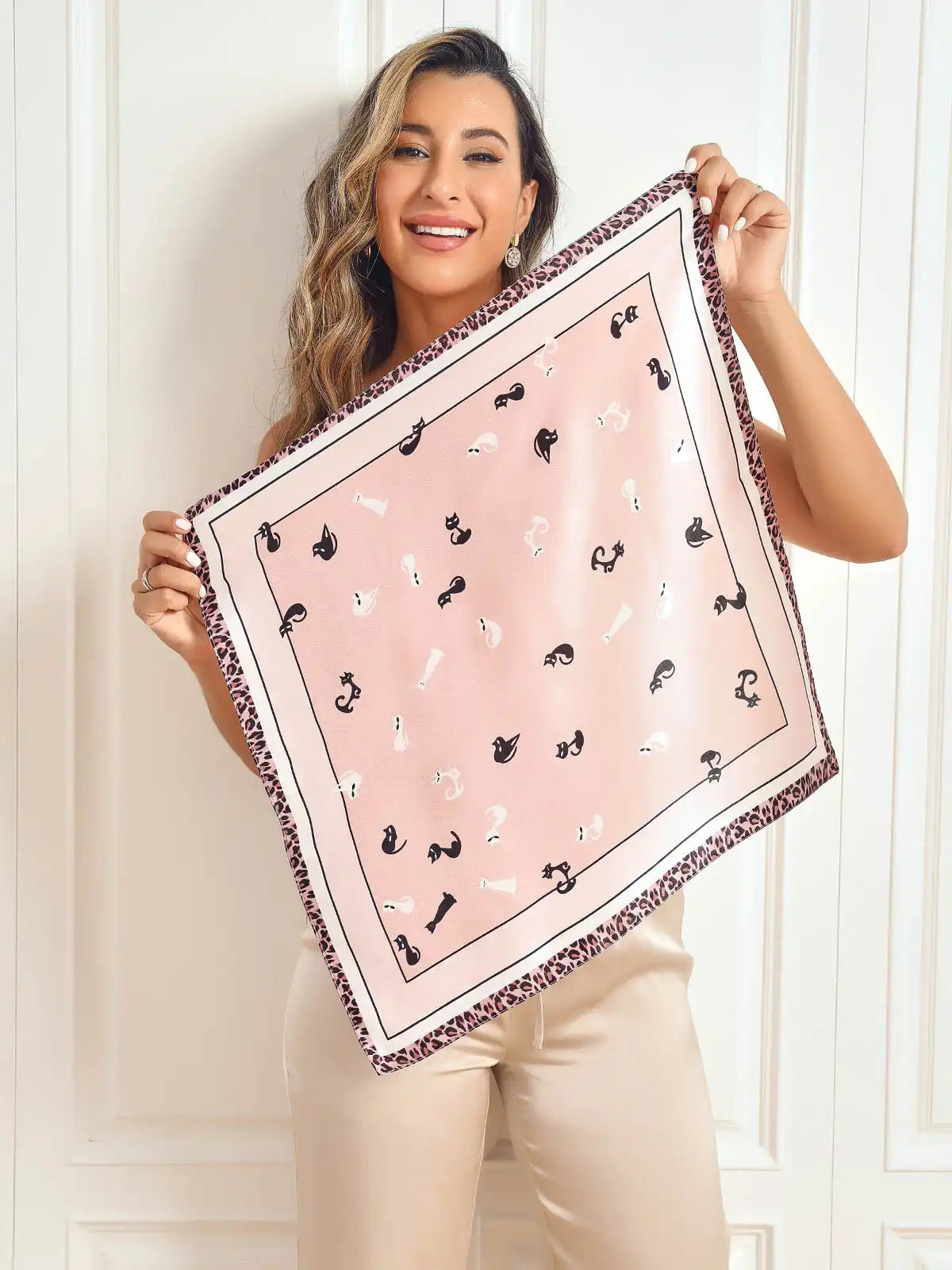 100% Mulberry Silk Printed Designer Square Scarf 53x53cm/21