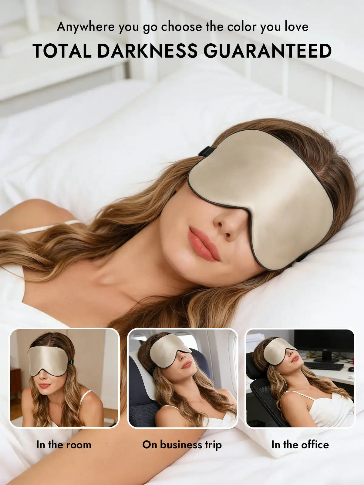 100% Mulberry Silk Elastic Band Sleep Eye Mask