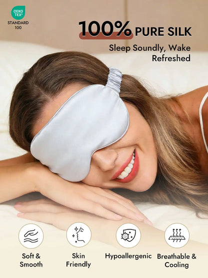 100% Mulberry Silk Sleep Eye Mask with Elastic Band