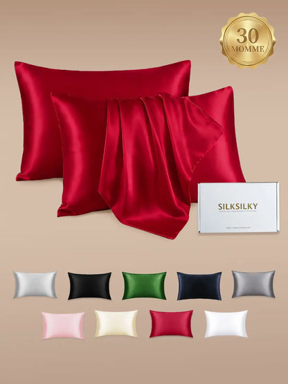 2Pcs 30Momme 100% Silk Pillowcases Bundle- Hidden Zipper