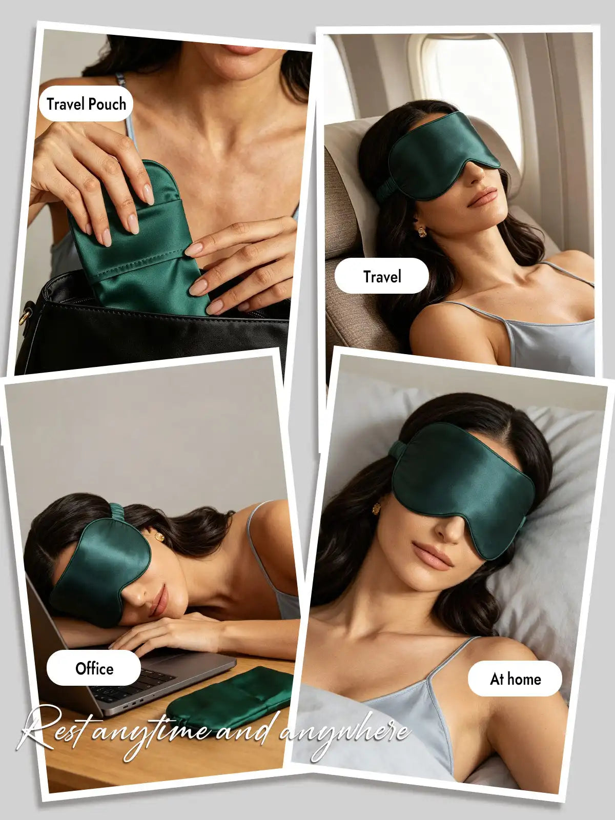 100% Mulberry Silk Eye Mask And Envelope Pouch Set 2Pcs