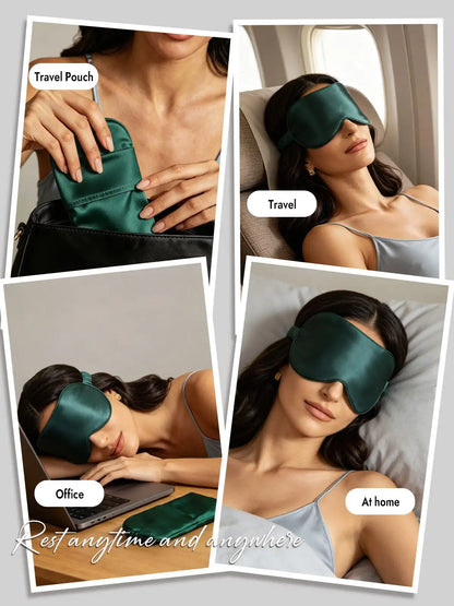 100% Mulberry Silk Eye Mask And Envelope Pouch Set 2Pcs