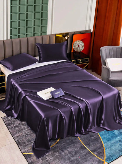 22Momme 3Pcs Silk Set Flat Sheet+2x Pillowcases