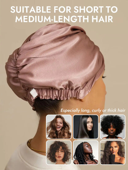 22Momme 100% Mulberry Silk Knot-Front Hair Bonnet with Adjustable Button Design