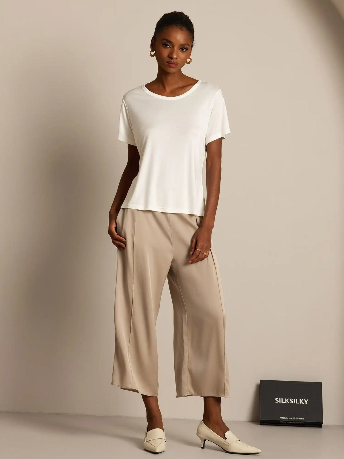 100% Mulberry Silk Short Sleeve Women's T-Shirt