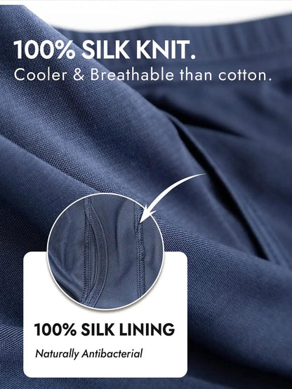 100% Mulberry Silk Mens Underwear with Front Opening