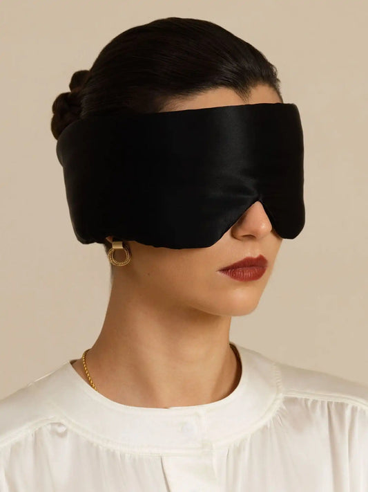 100% Mulberry Silk Double-Sided Eye Mask With Silent Velcro Closure