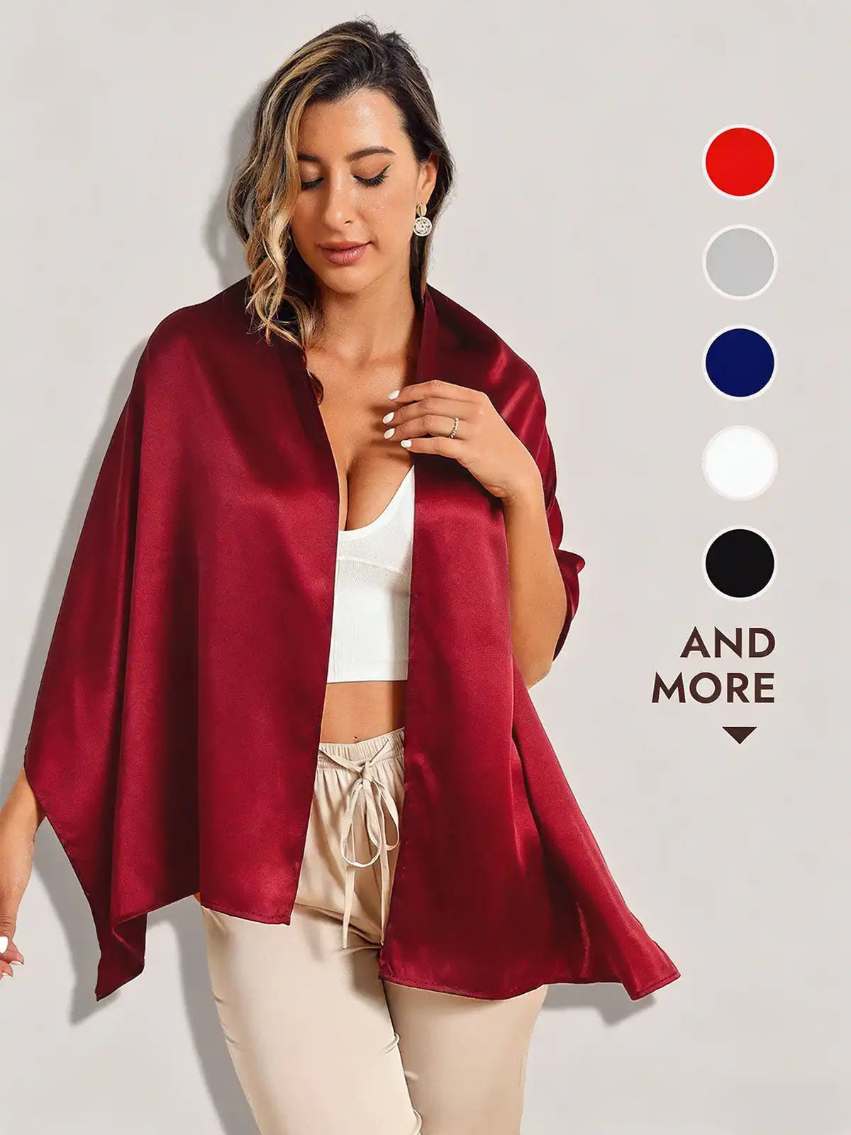 100% Mulberry Silk Long Scarf/Shawl 170x53cm