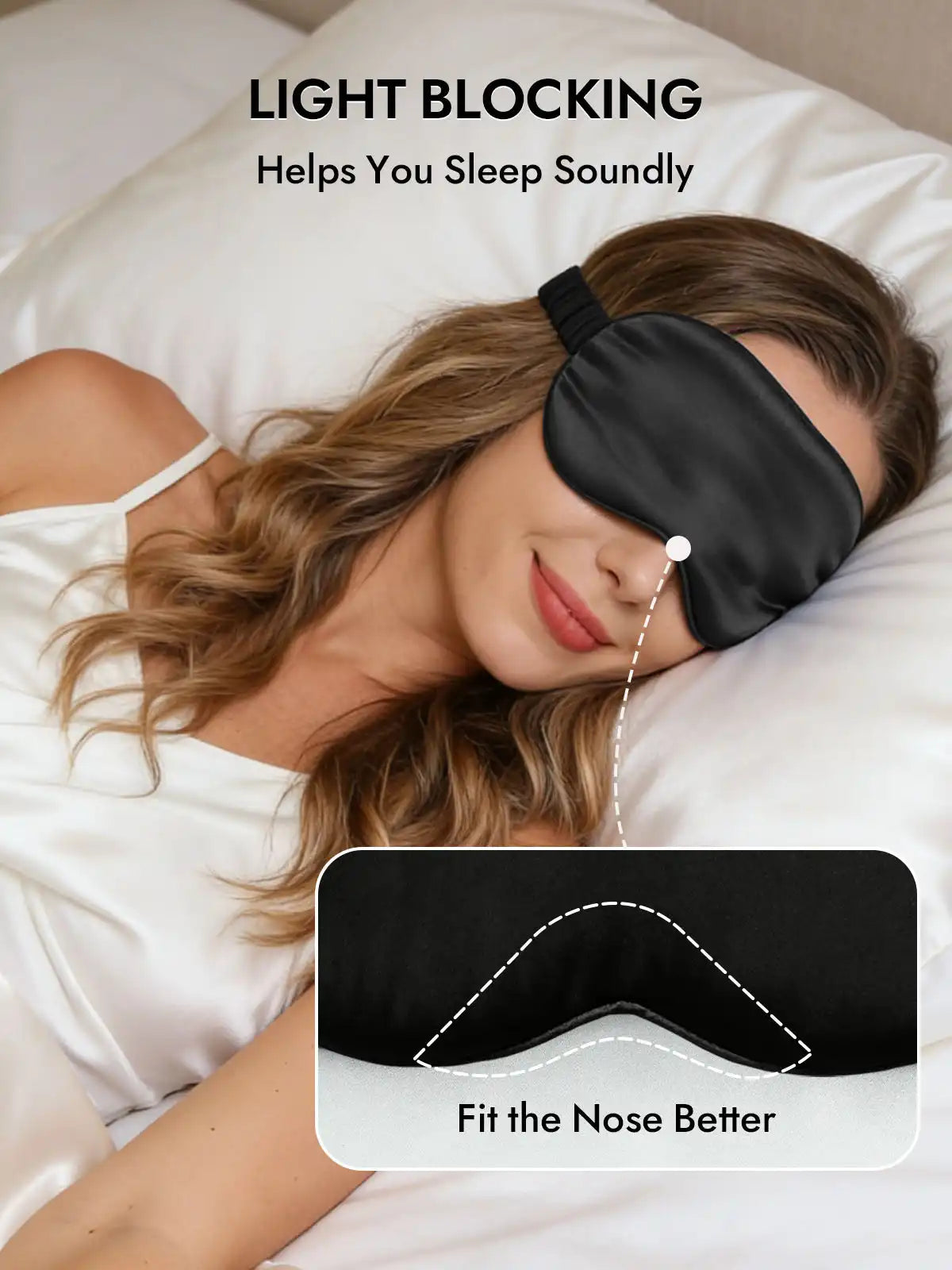 100% Mulberry Silk Sleep Eye Mask with Elastic Band