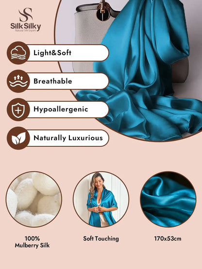 100% Mulberry Silk Long Scarf/Shawl 170x53cm