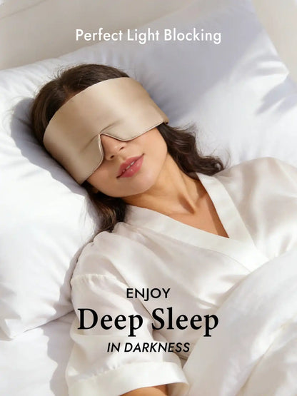 100% Mulberry Silk Adjustable Velcro Wrap-Around Silk Sleep Eye Mask