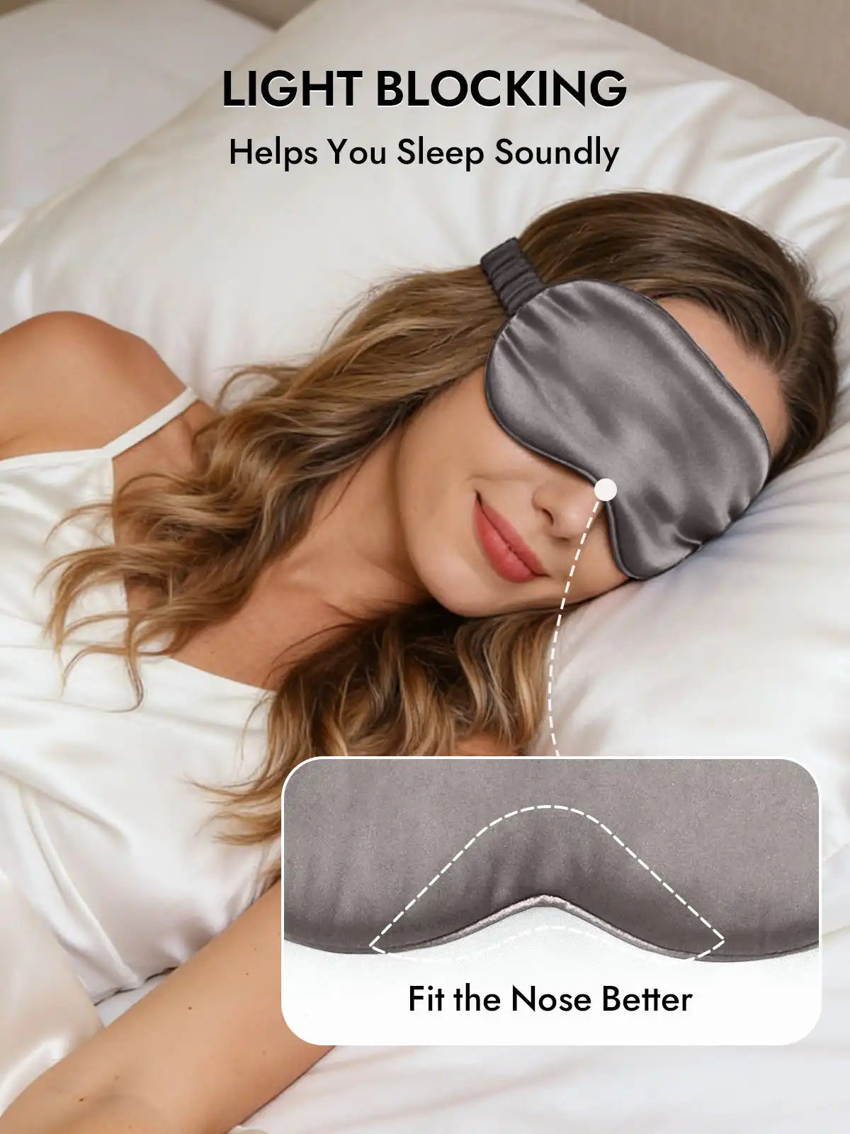 100% Mulberry Silk Sleep Eye Mask with Elastic Band