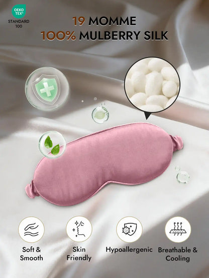 Clearance - 100% Mulberry Silk Eye Mask With Elastic Band