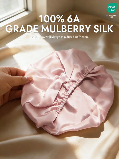 100% Mulberry Silk Sleep Cap Double Layer Night Turban Bonnet