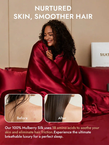 25Momme Mulberry Silk Seamless Duvet Cover (WITHOUT PILLOWCASES)