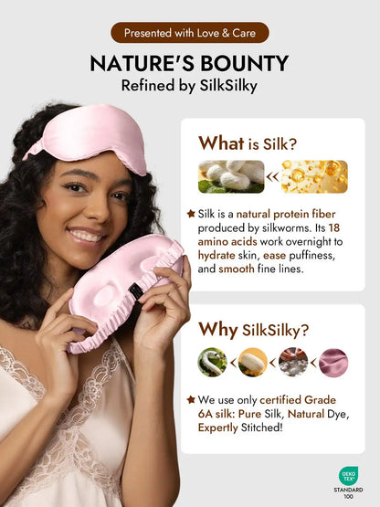Clearance - 100% Mulberry Silk Eye Mask With Elastic Band