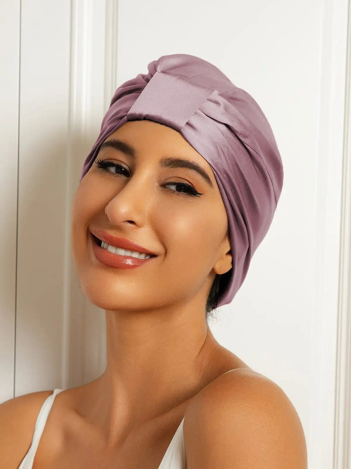 100% Mulberry Silk Sleep Cap Double Layer Night Turban Bonnet