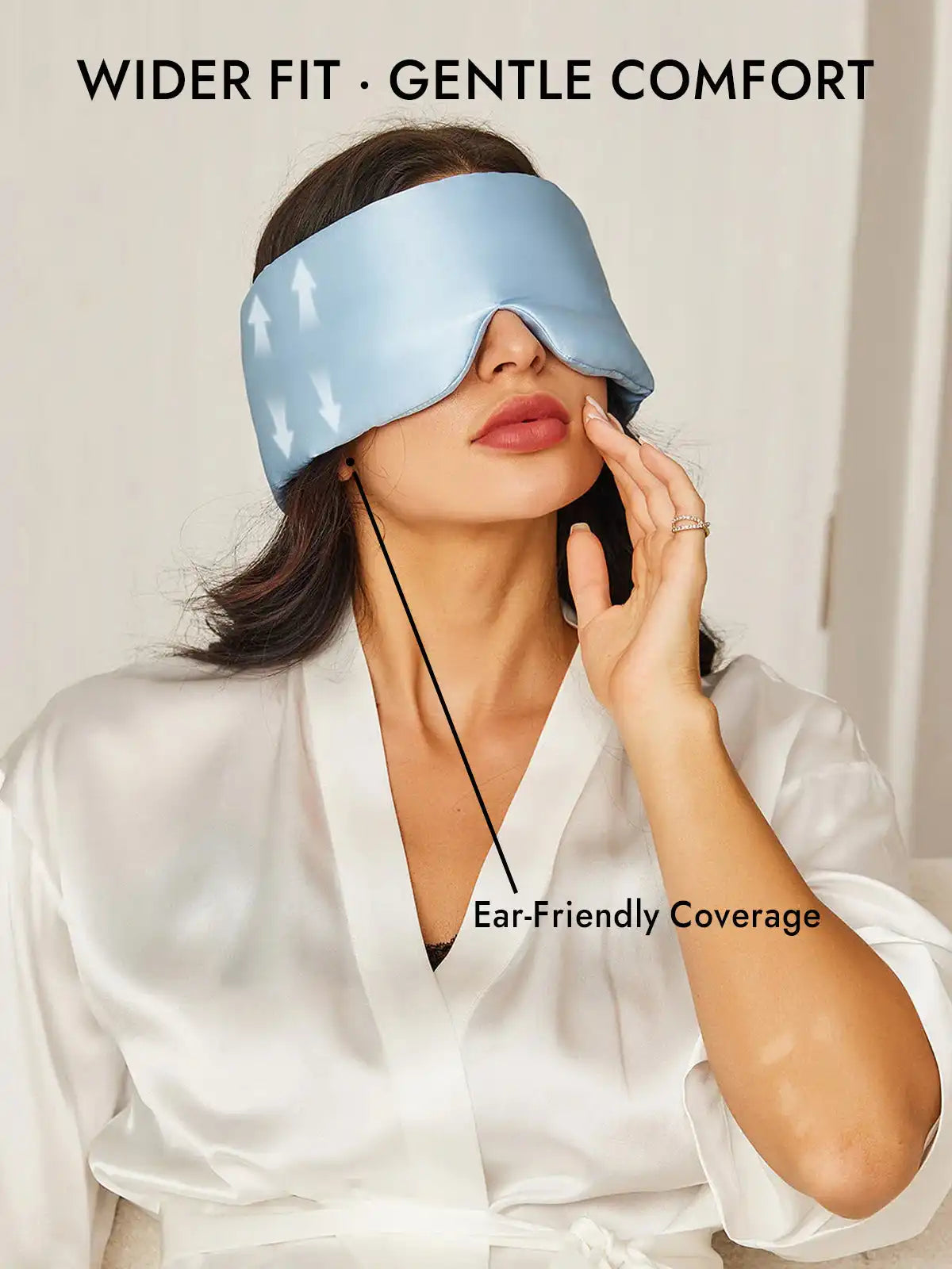 100% Mulberry Silk Adjustable Velcro Wrap-Around Silk Sleep Eye Mask