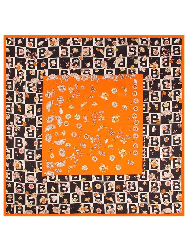 100% Mulberry Silk Printed Designer Square Scarf 53x53cm/21