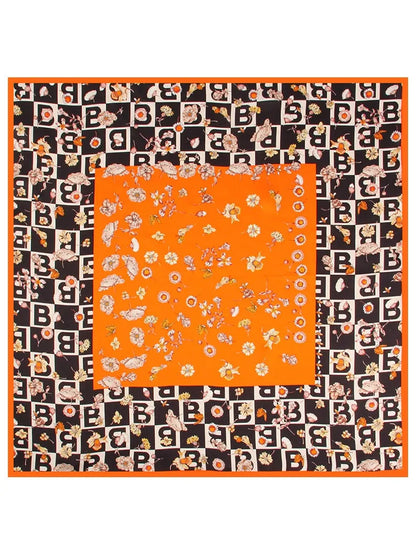100% Mulberry Silk Printed Designer Square Scarf 53x53cm/21