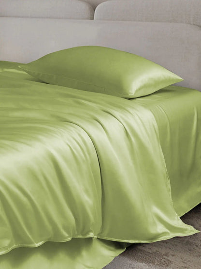 19Momme 4Pcs Silk Set Duvet Cover+Flat Sheet+2x Pillowcases