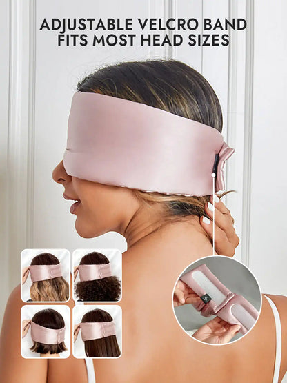 100% Mulberry Silk Adjustable Velcro Wrap-Around Silk Sleep Eye Mask