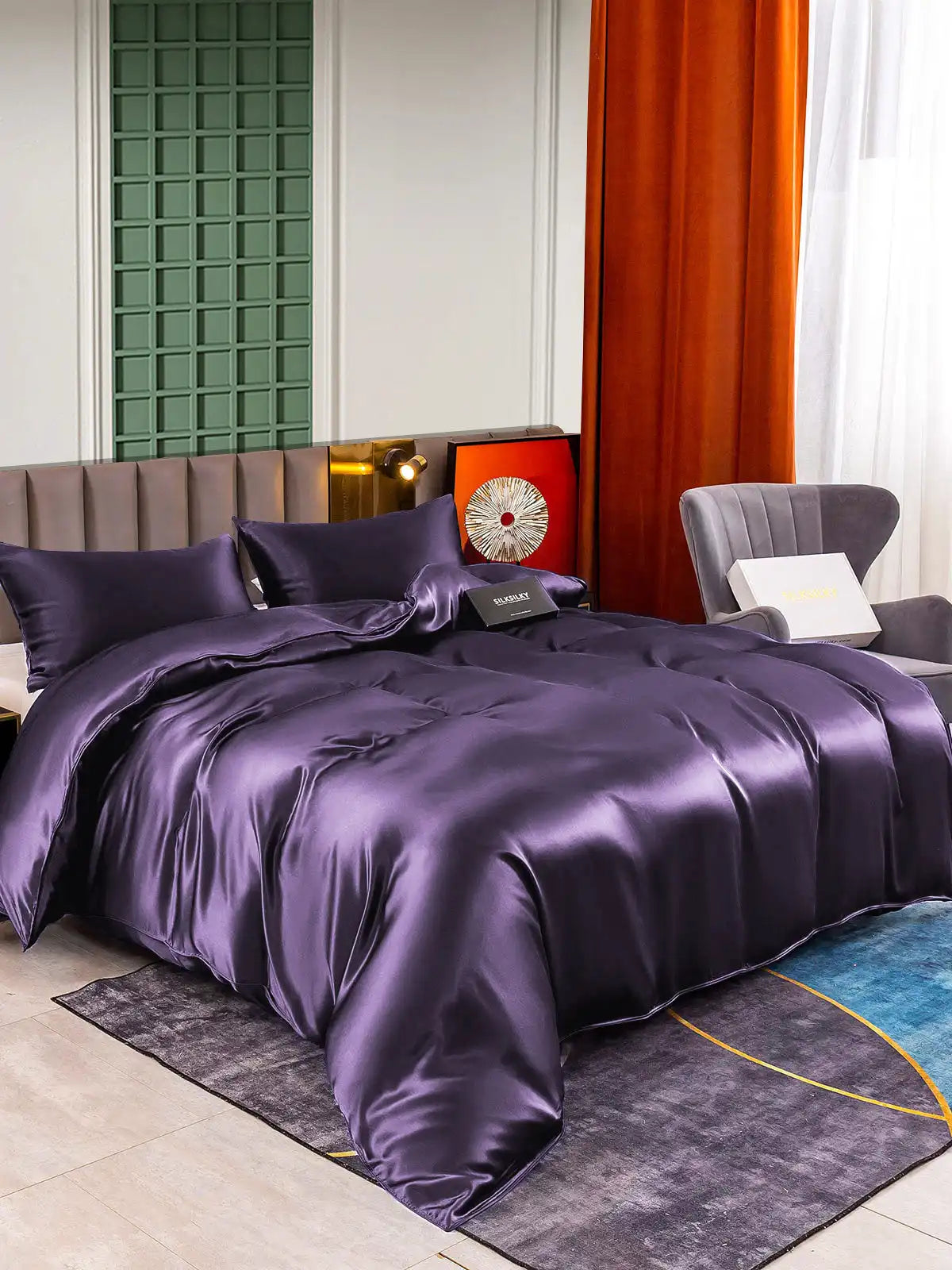 22Momme 3Pcs Silk Set Duvet Cover+2x Pillowcases