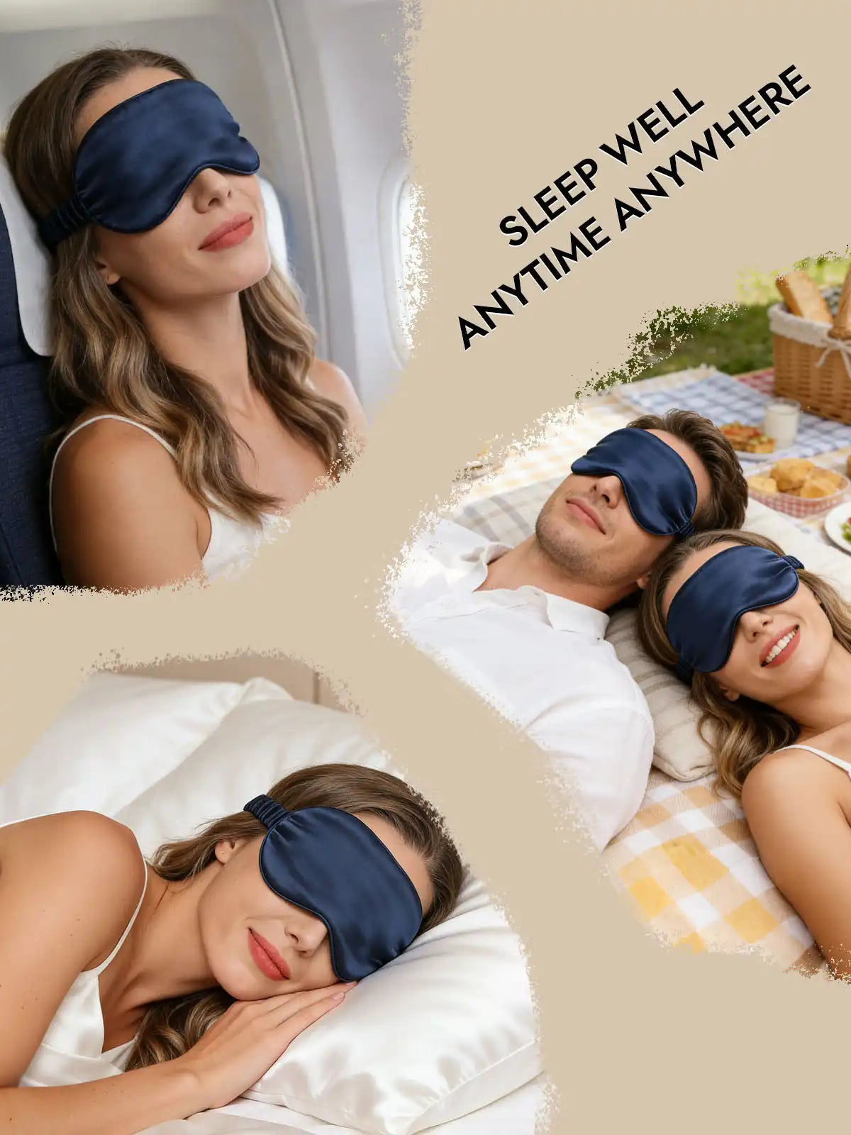 100% Mulberry Silk Sleep Eye Mask with Elastic Band