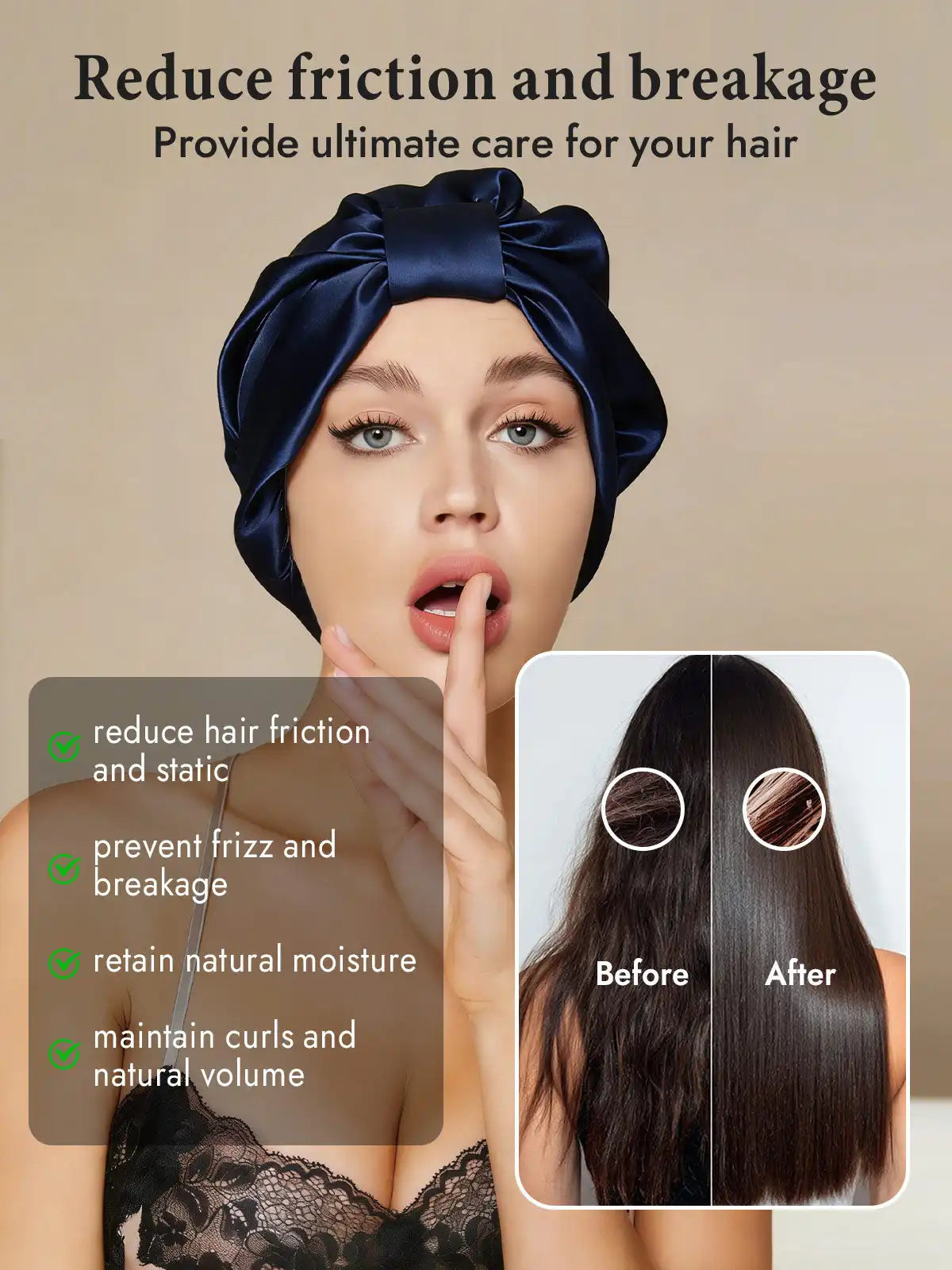 100% Mulberry Silk Night Turban Bonnet