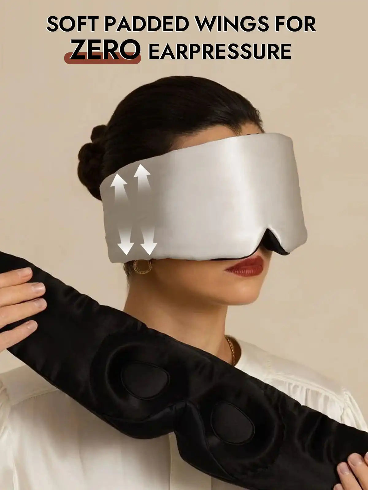 100% Mulberry Silk 3D Contoured Eye Mask With Velcro Closure