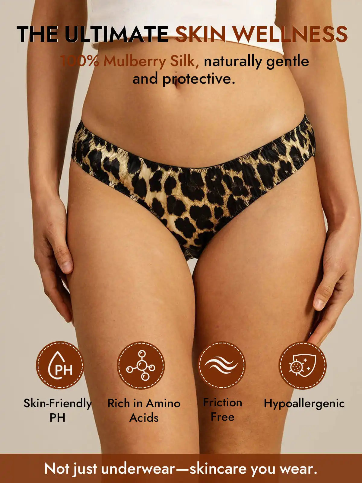 100% Mulberry Silk Briefs Comfy Breathable Panty