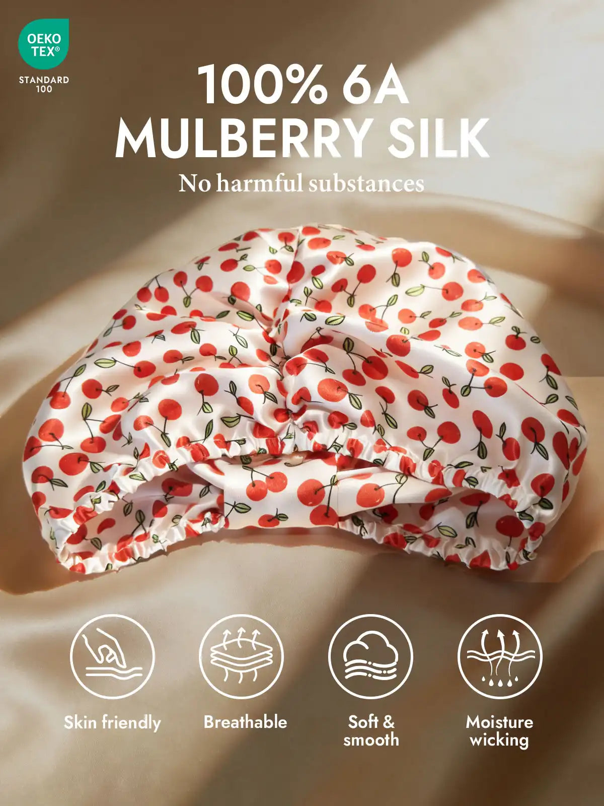 100% Mulberry Silk Night Turban Bonnet