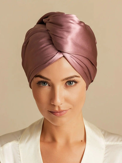 100% Mulberry Silk Double-Sided Hair Towel Wrap – Quick Dry, Frizz Free & Gentle on Hair