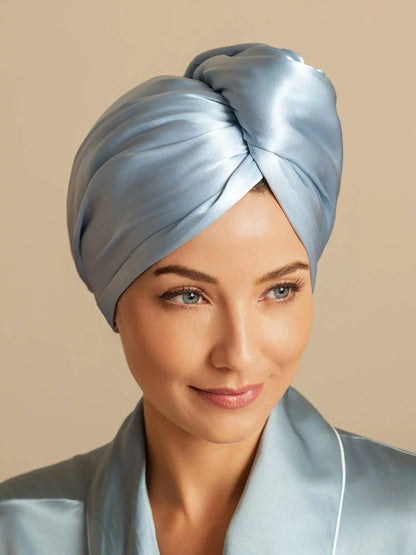 100% Mulberry Silk Double-Sided Hair Towel Wrap – Quick Dry, Frizz Free & Gentle on Hair