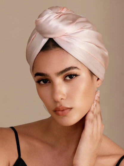 100% Mulberry Silk Double-Sided Hair Towel Wrap – Quick Dry, Frizz Free & Gentle on Hair