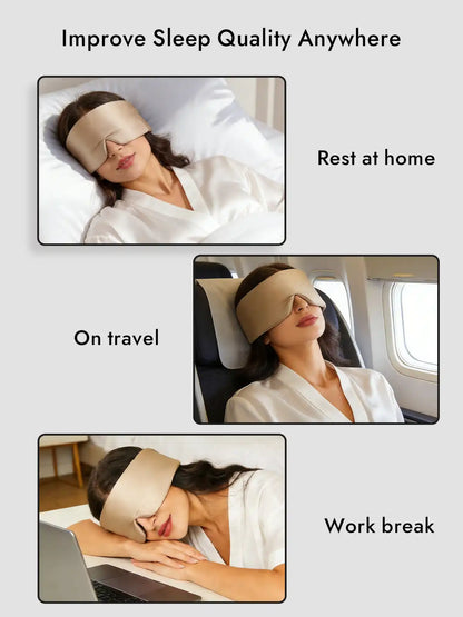 100% Mulberry Silk Adjustable Velcro Wrap-Around Silk Sleep Eye Mask