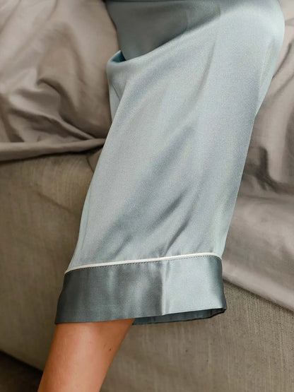 Women's 100% Mulberry Silk Long Sleeve Button Up Pajamas Set