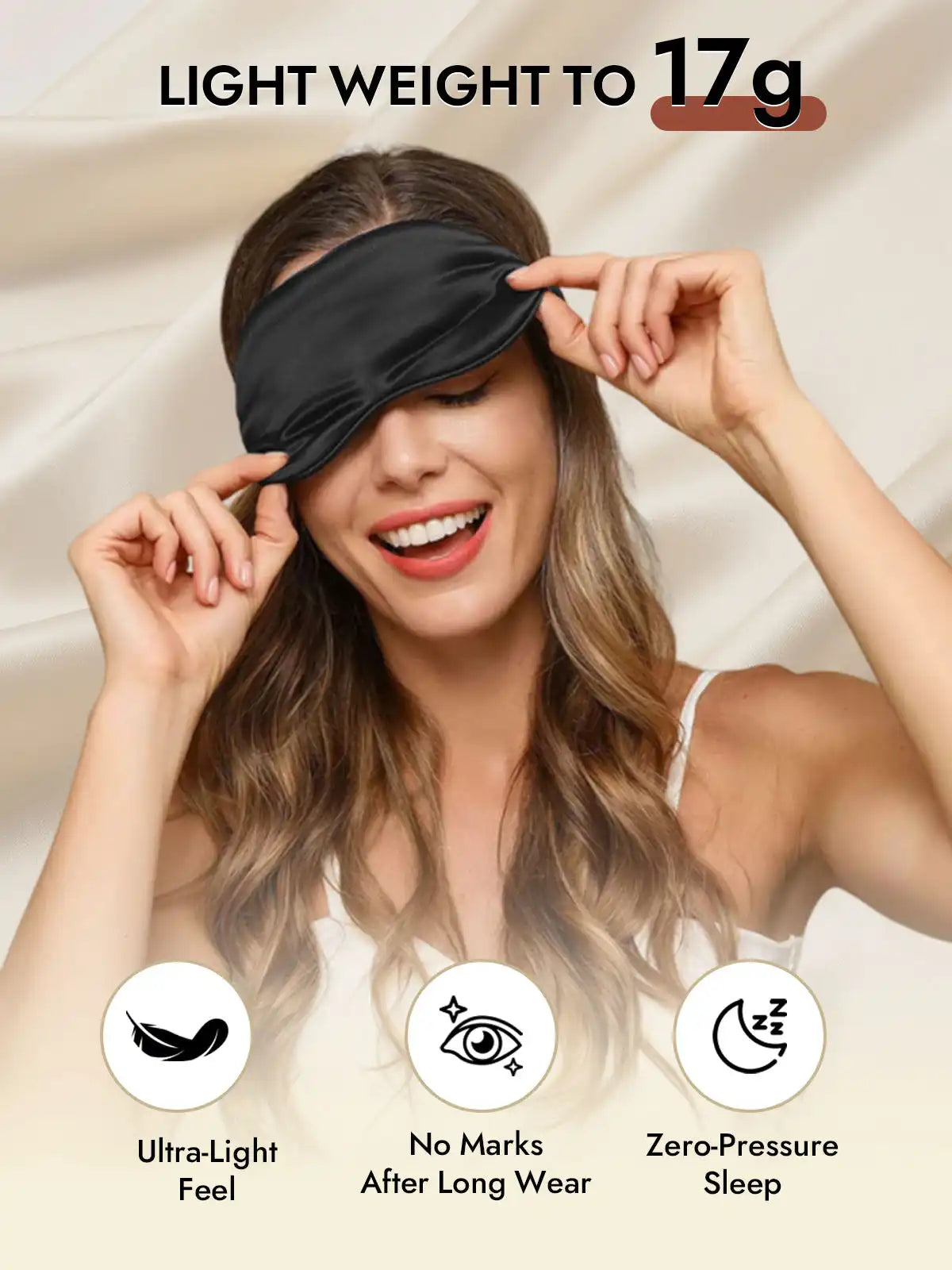 100% Mulberry Silk Sleep Eye Mask with Elastic Band