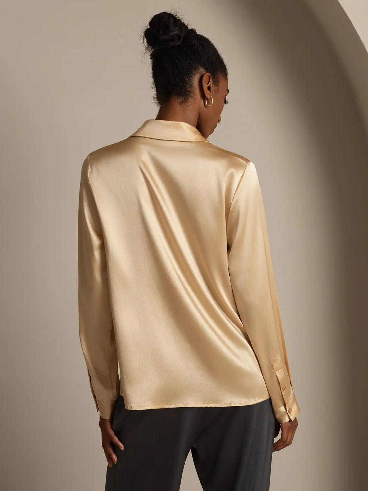 Clearance - 19Momme Silk Long Sleeve Lapel Collar Women's Shirt