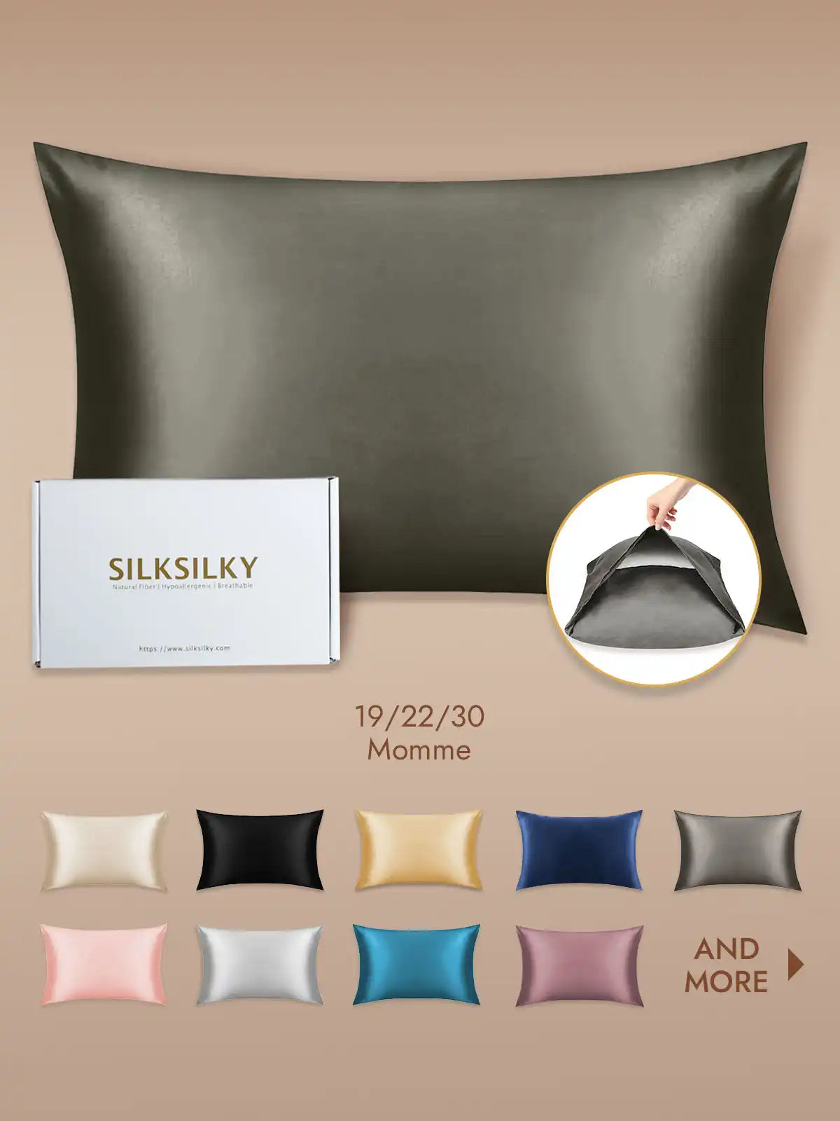 100% Mulberry Silk Pillowcase with Envelope Closure