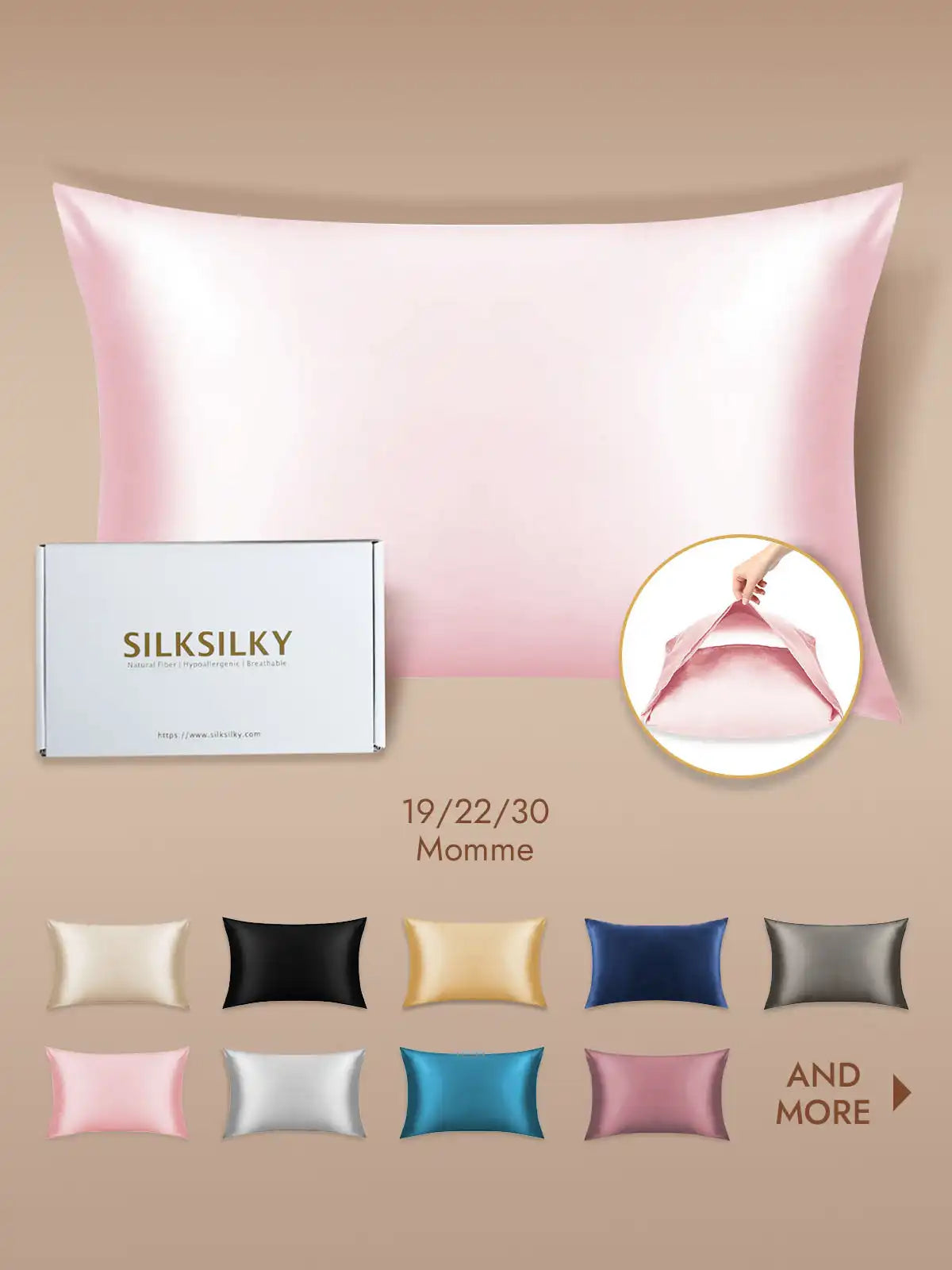 100% Mulberry Silk Pillowcase with Envelope Closure