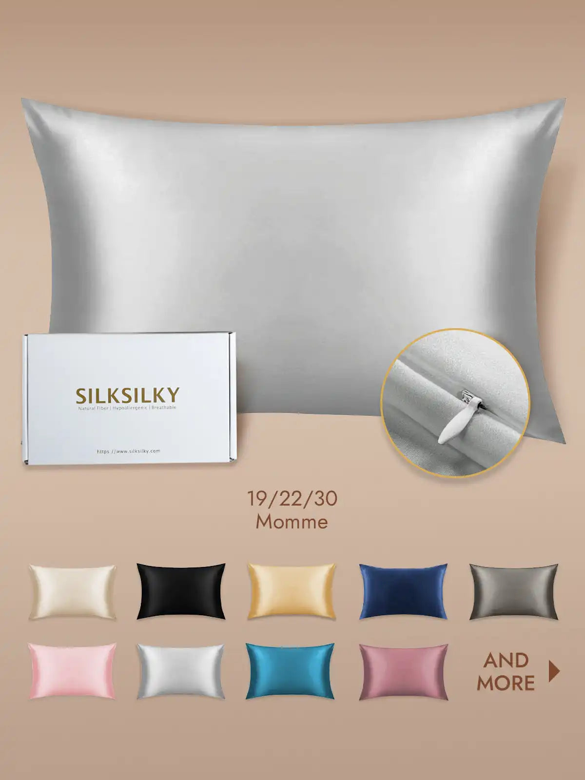 100% Mulberry Silk Pillowcase - Hidden Zipper