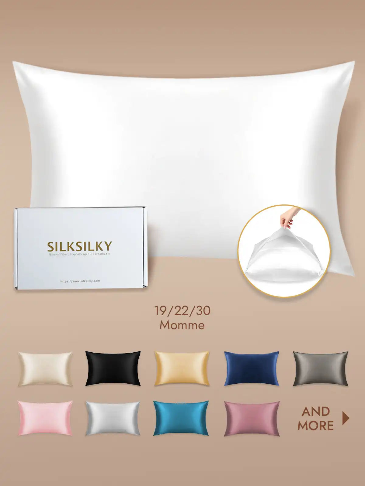 100% Mulberry Silk Pillowcase with Envelope Closure