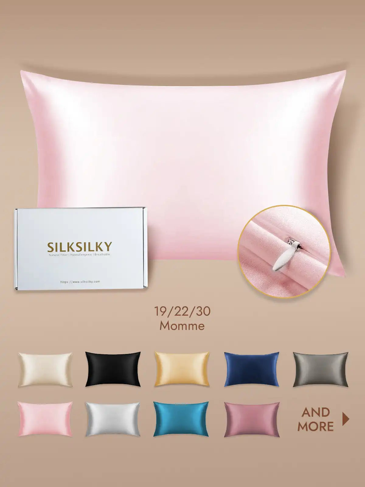 100% Mulberry Silk Pillowcase - Hidden Zipper