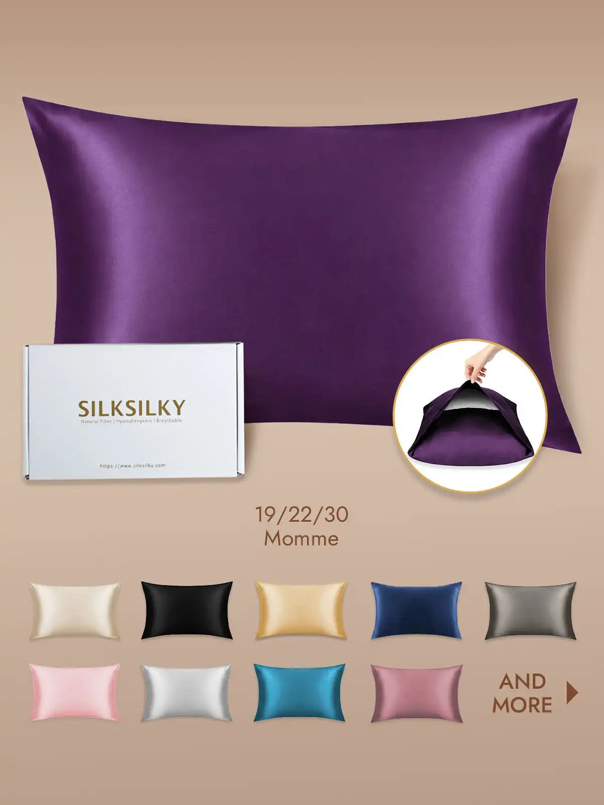 100% Mulberry Silk Pillowcase with Envelope Closure