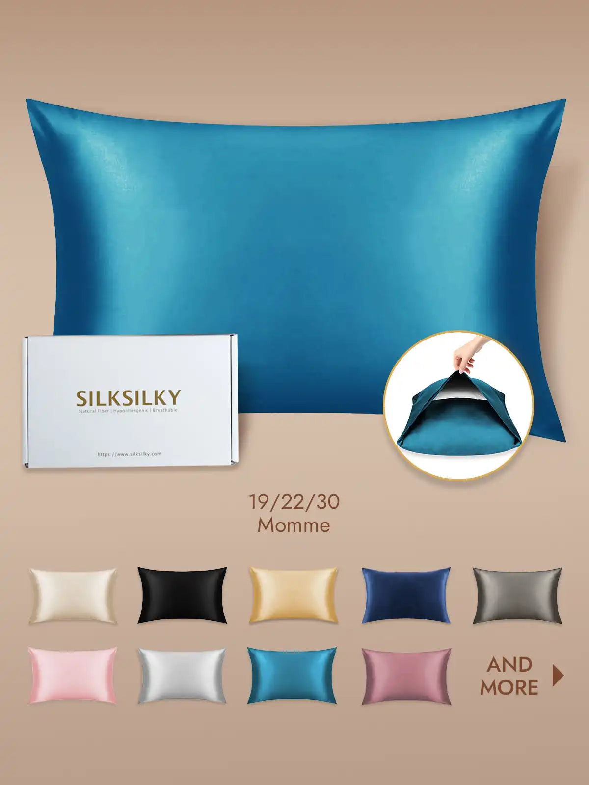 100% Mulberry Silk Pillowcase with Envelope Closure